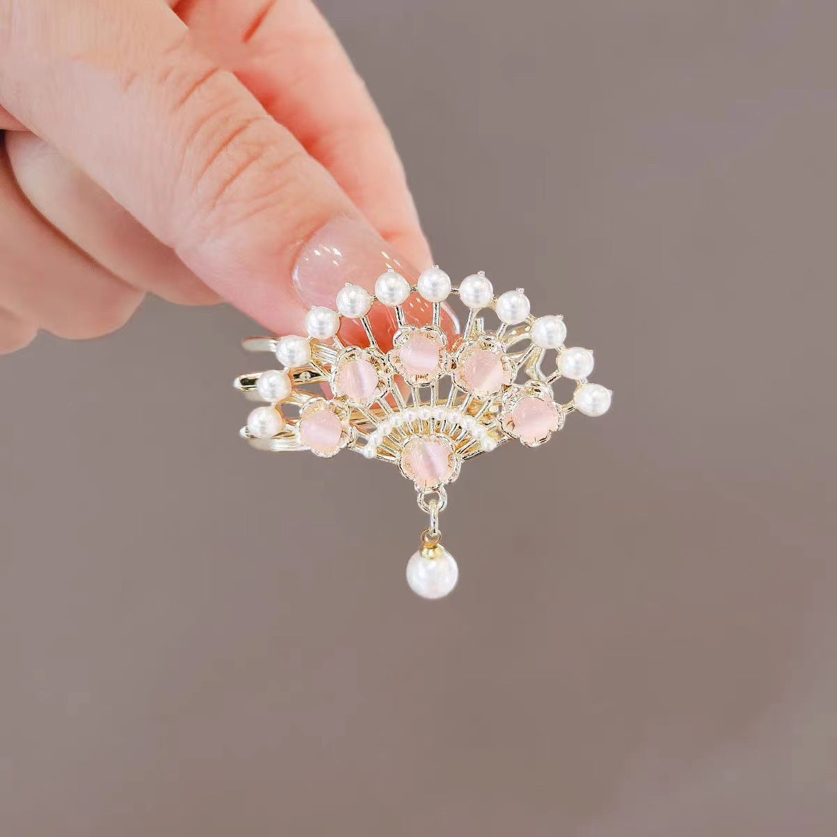 Best Elegant Pearl Antique Style Fan Hair Clip