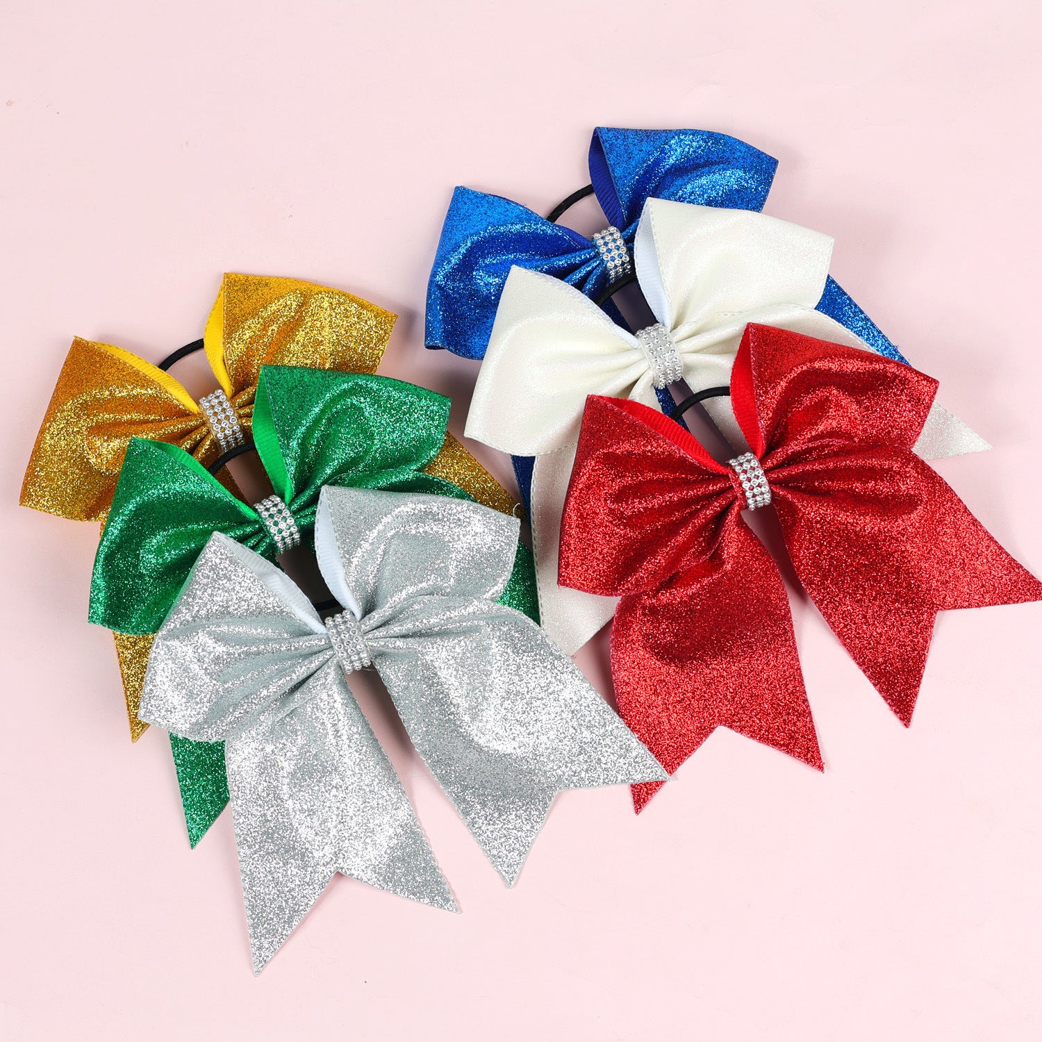 Solid Color Gold Leaf Glitter Light Diamond Dovetail Bowknot Hair Ring