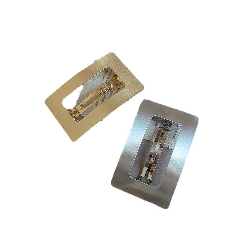 Korea Chic Cold Wind Graceful Geometric Square Metal Barrettes