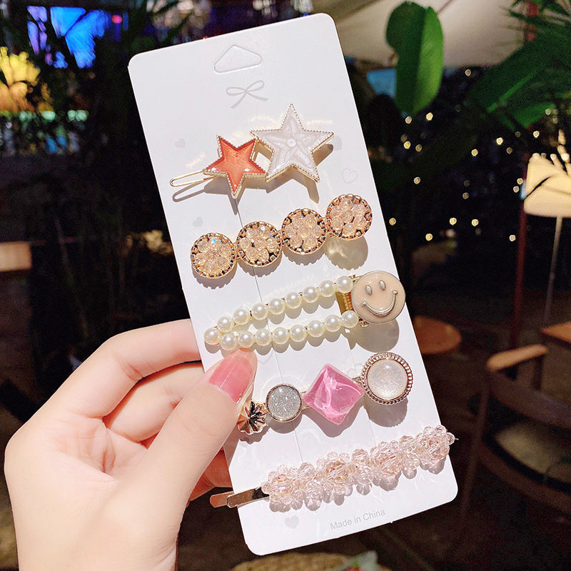 Pearl Hairpin Hair Accessories Mermaid Princess Hairpin Bangs Clip Side Clip Heavy Industry