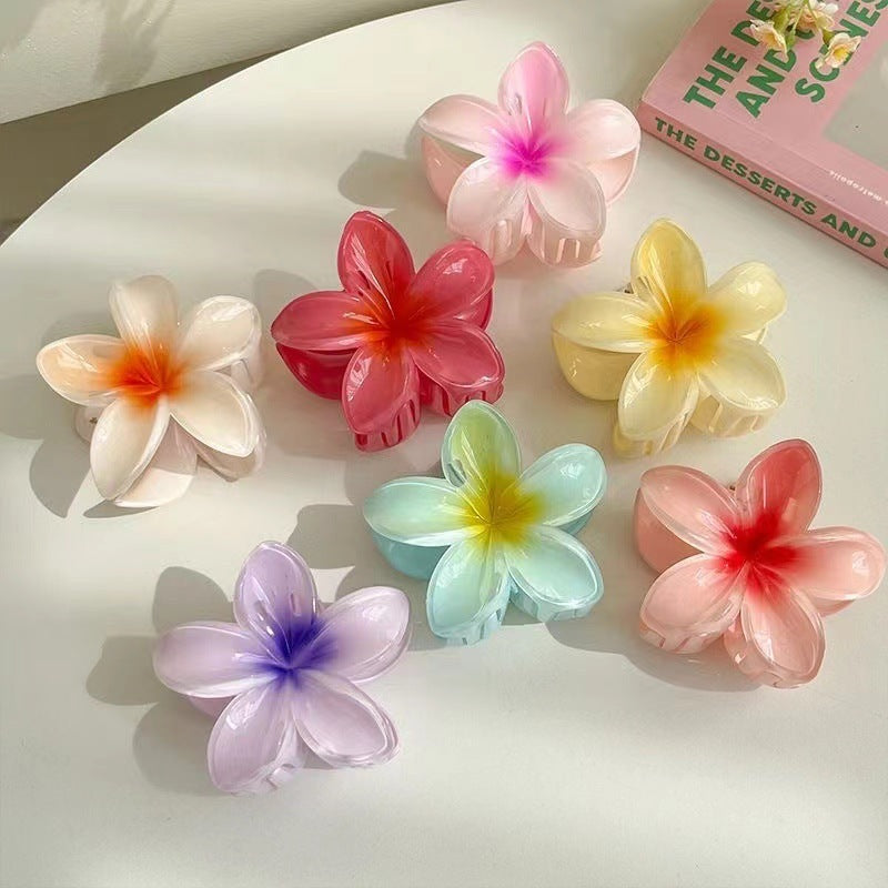 Women's Colorful Plumeria Rubra Barrettes Flowers