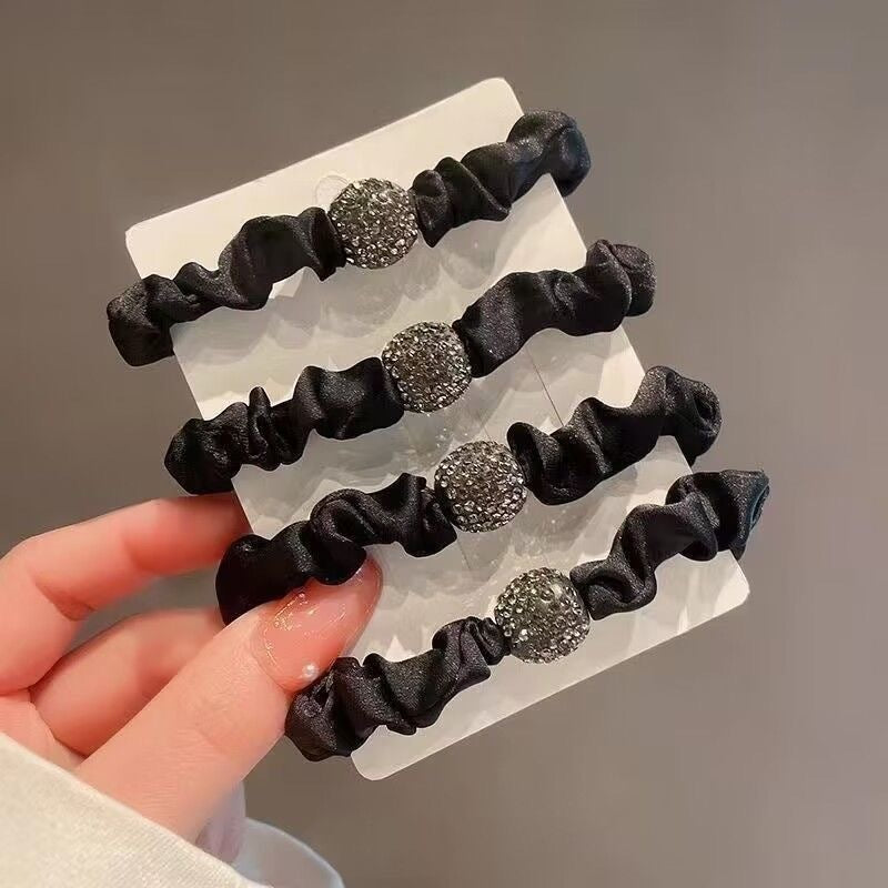 Hollow Rhinestone Small Intestine Hair Ring