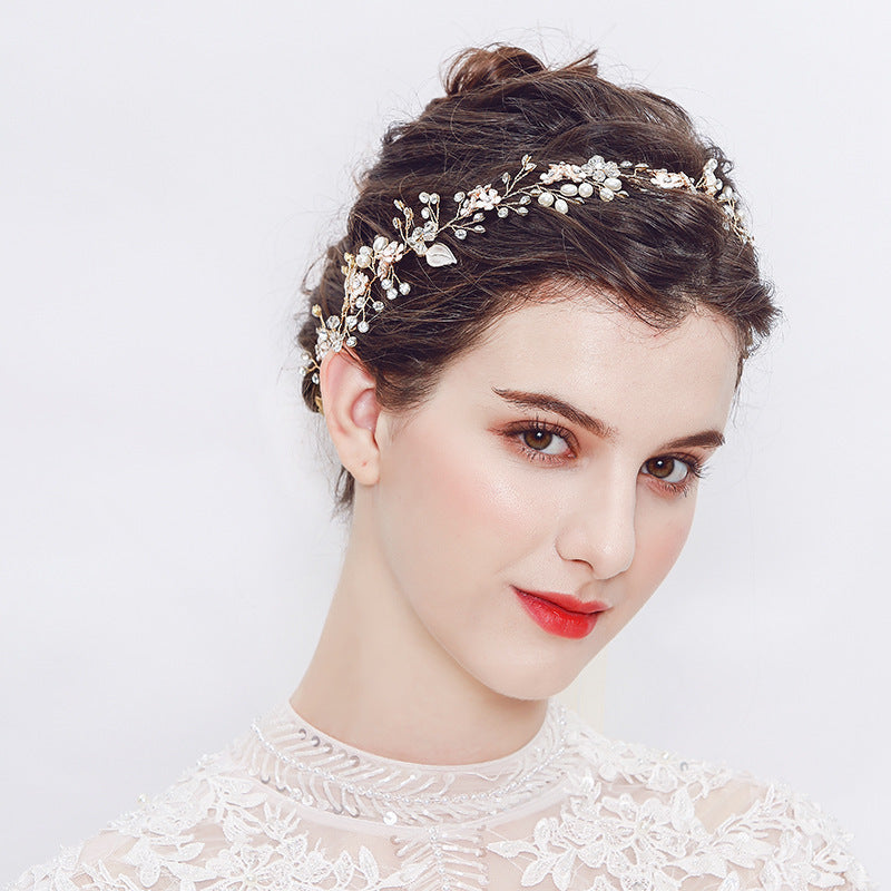 Best Pearl Handmade Headband Alloy Flower