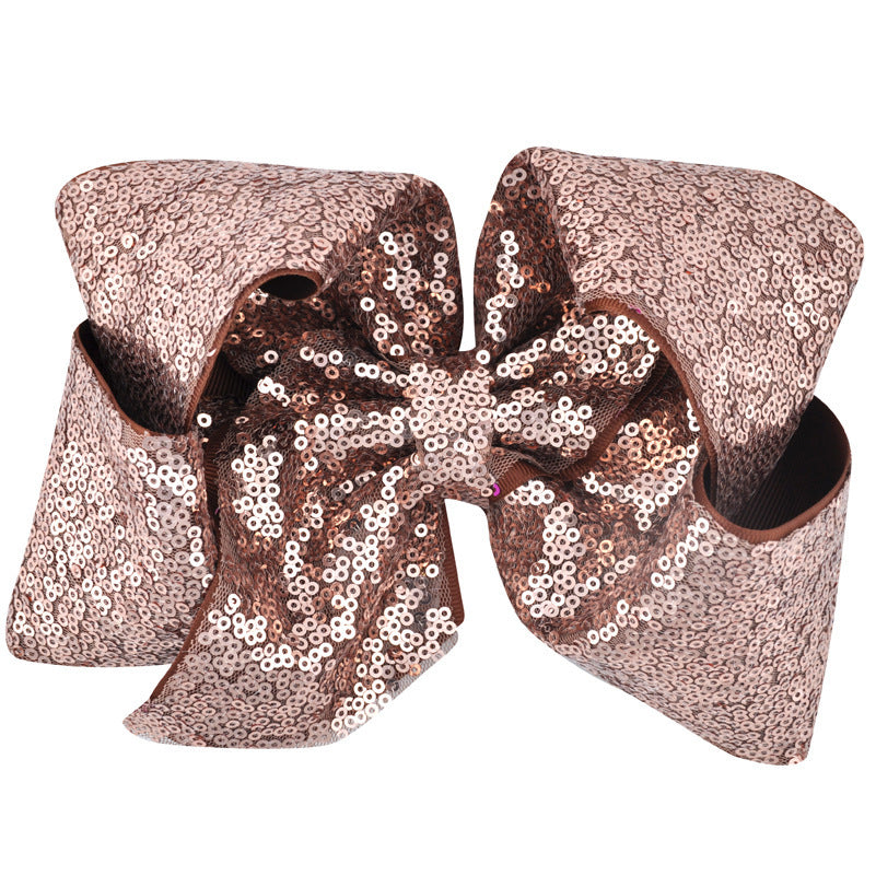 Women's Solid Color Sequin Big Bow Hair Clip