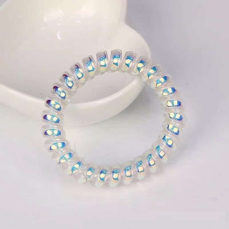 Fantasy Laser Mermaid Head Rope Internet Celebrity Large Highly Elastic Hair Rope Ins Girl Phone Line Hair Ring Rubber Band