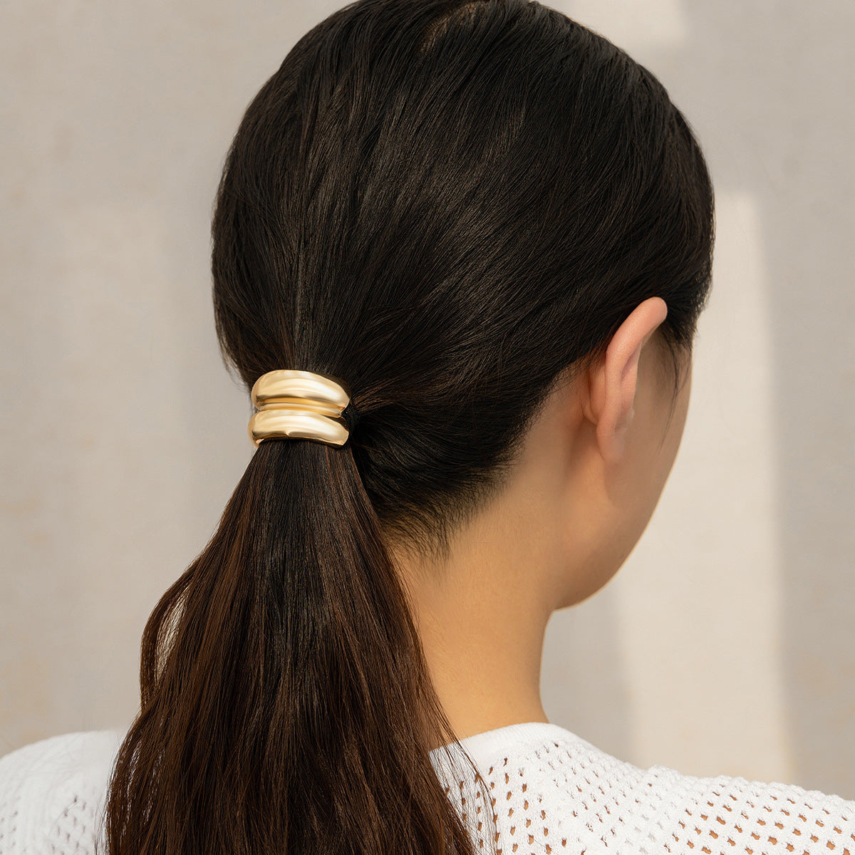Best Personalized Glossy Elastic Hair Ring Female Geometry