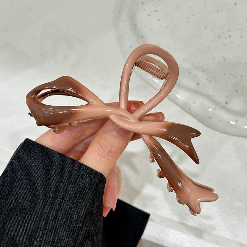 Best Ribbon Bowknot Barrettes Women's High-end Metal Clip