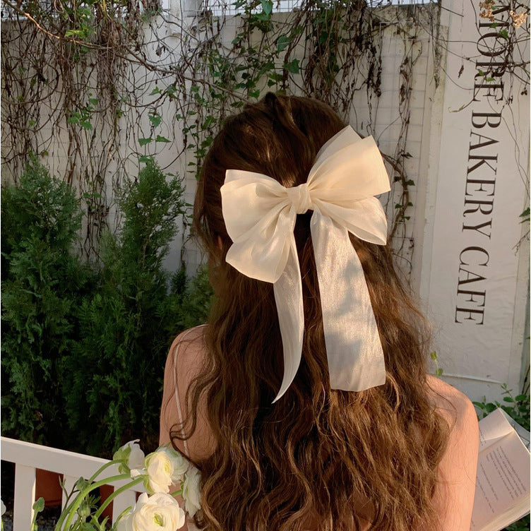 Female Sweet Desire Mesh Bow Hair Clip