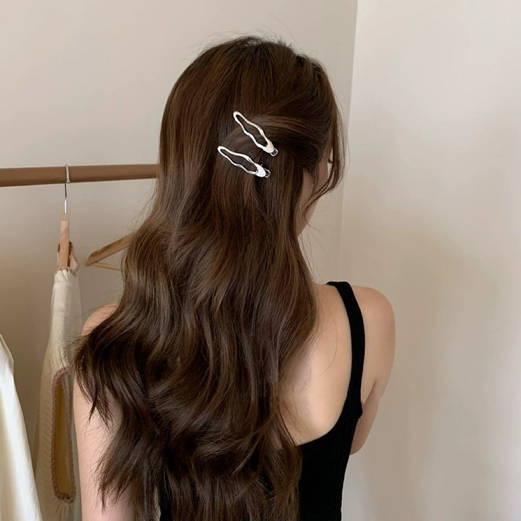 Best Bangs Duckbill Clip Hairclip Decoration Female Metal Wave Barrettes