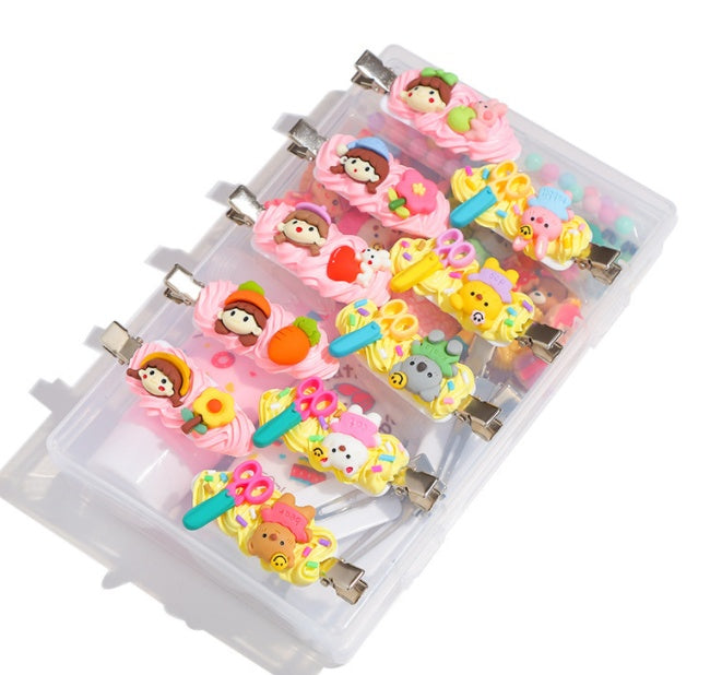 DIY Cream Gel Hair Clip Hairpin Side Clip Material Pack