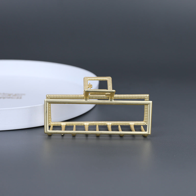 Simple Frosted Hair Clip Geometric Alloy Glossy Grip