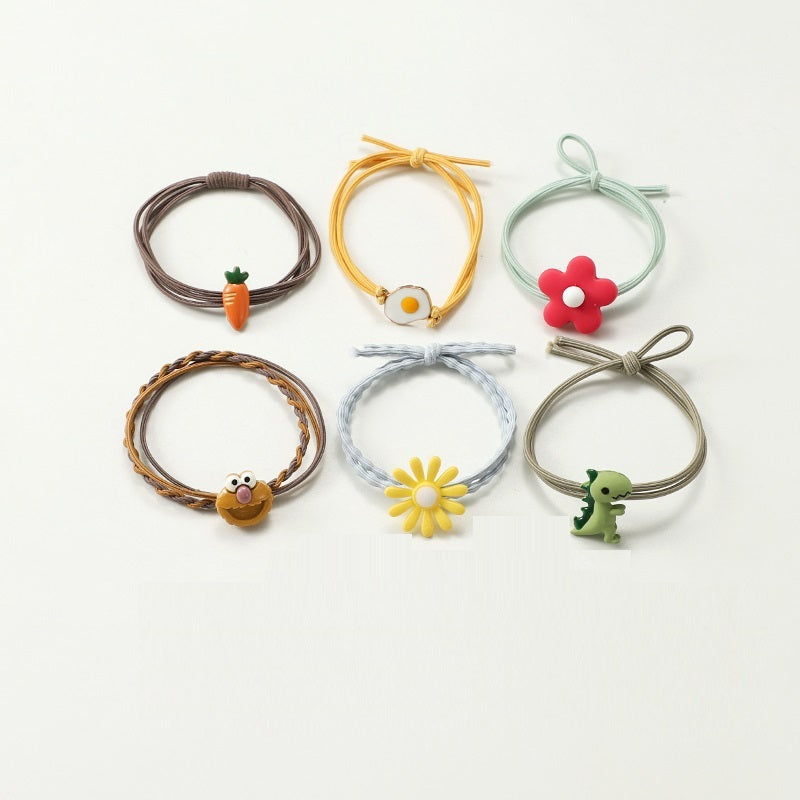 Cute Soft Rubber Cartoon Hair Band Little Girl Hair Elastic Band Hair RopeHair Ring