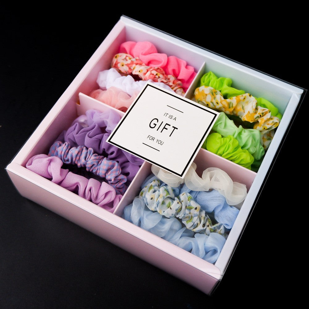 Girl's Popular Large Intestine Hair Ring Gift Box