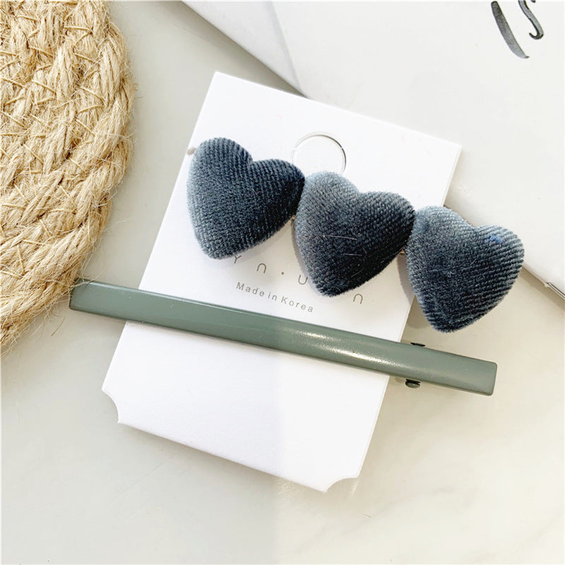 Fashion Girl Retro Velvet Love Hair Clip Set