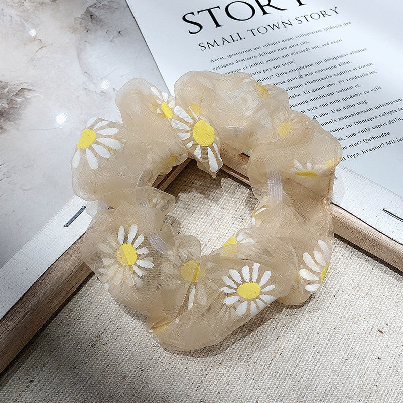 Small Daisy Flower Large Intestine Hair Ring Hair Accessories Forest Girl