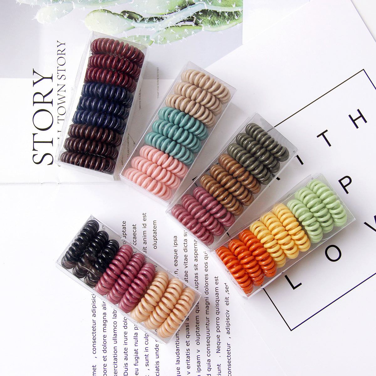 Telephone Line Head Rope Hair Ring Transparent Phone Ring