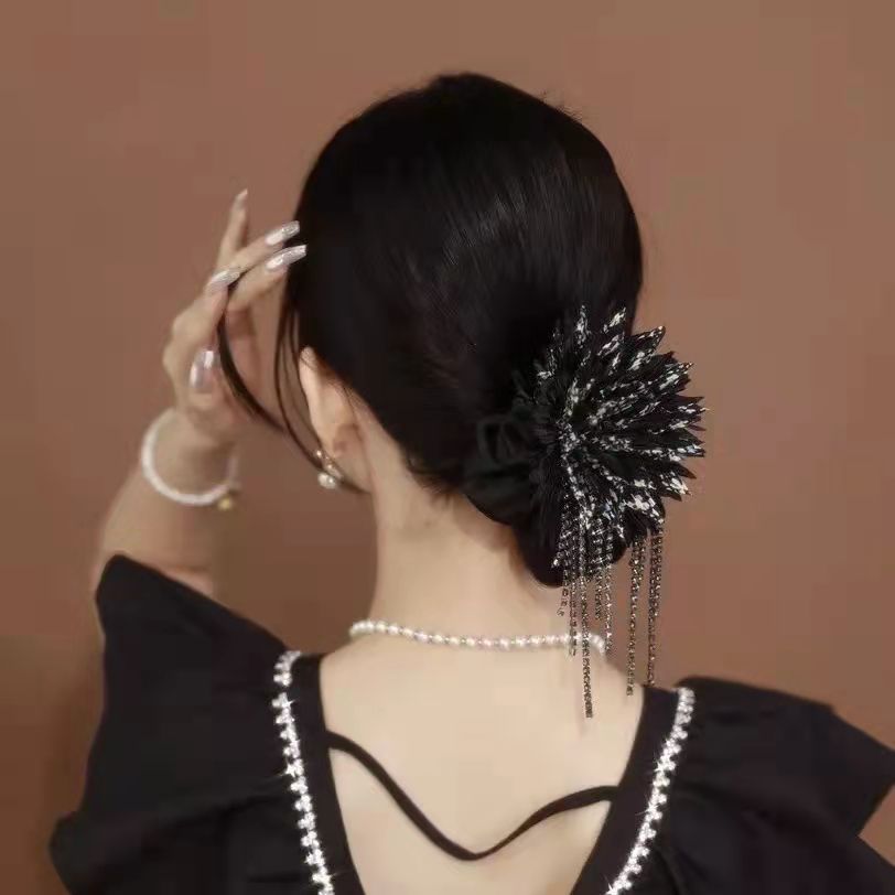 Best Organza High Elasticity Glitter Tassel Hair Ring
