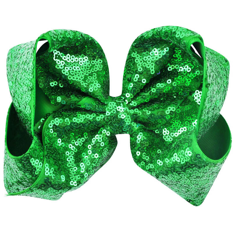 Women's Solid Color Sequin Big Bow Hair Clip