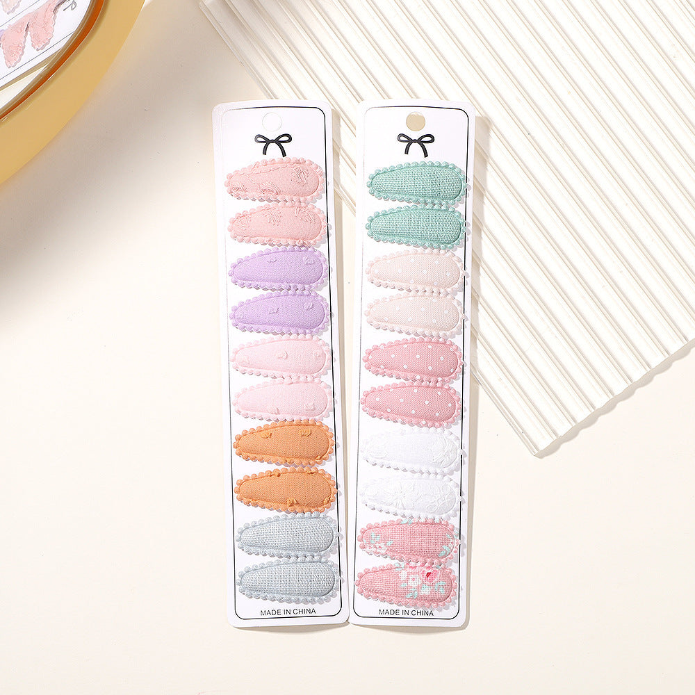 Children's Small Size BB Clip Fabric Embroidery Hair Clip