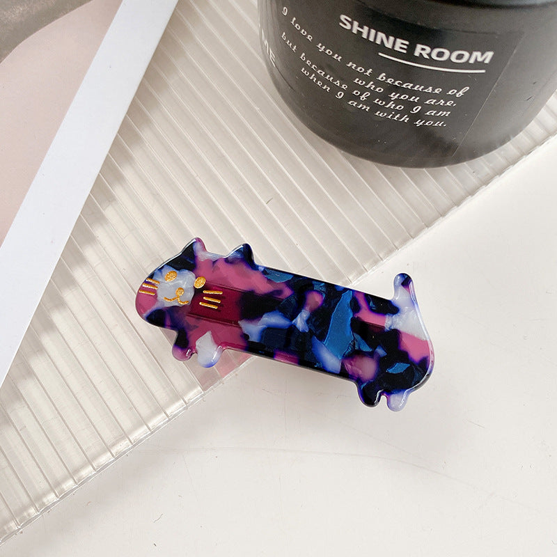 Acetate Plate Cute Tricolor Cat Hair Clip