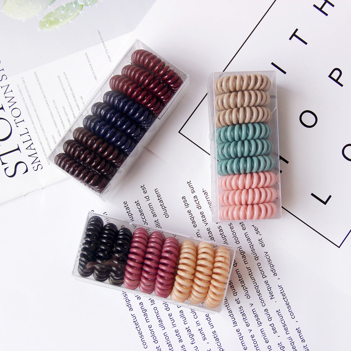 Telephone Line Head Rope Hair Ring Transparent Phone Ring