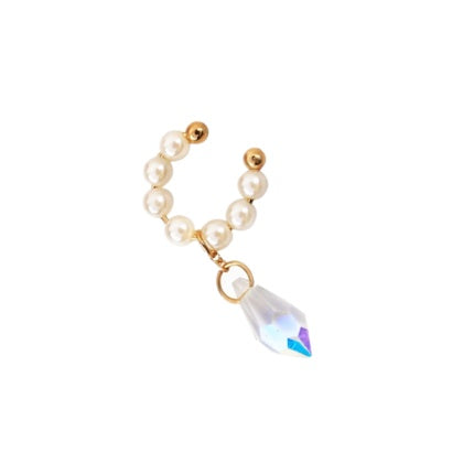 Ladies Full Heart Pearl Bow Cutout Hair Clip