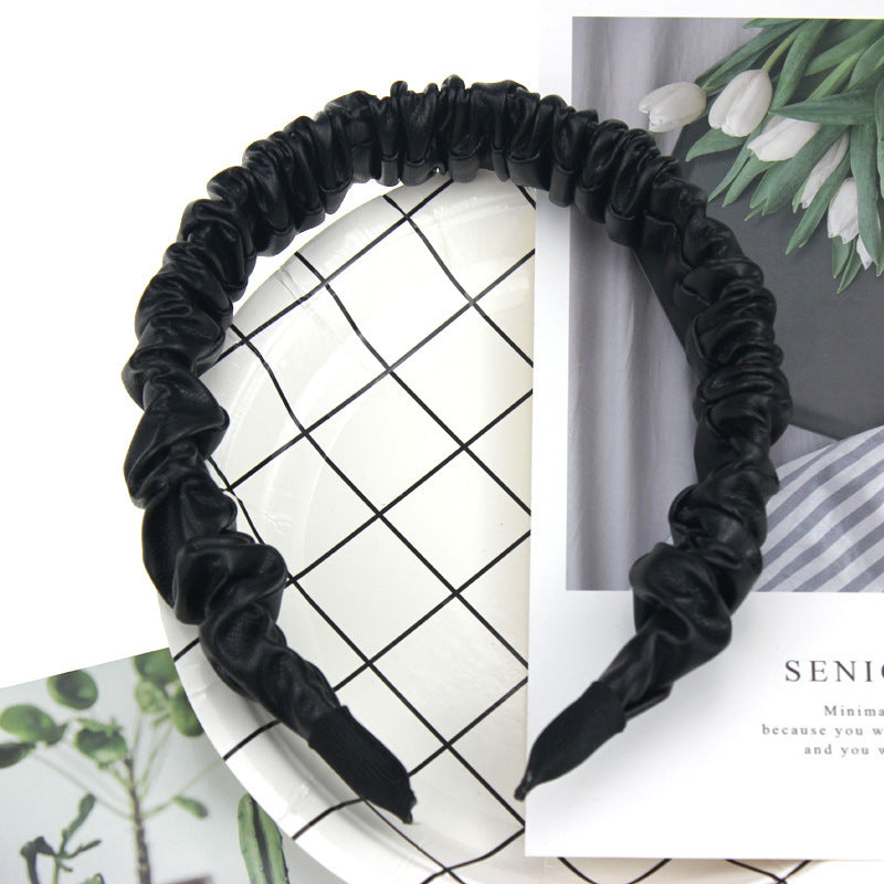 Folded Headband High-End Leather Simple And Versatile