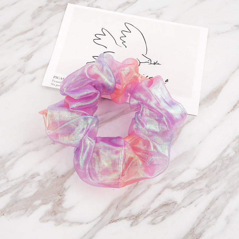 Pig Large Intestine Hair Ring European And American Mesh Colorful Mixed Color