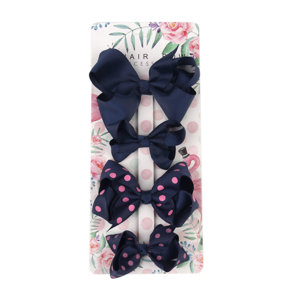 Children's Polka Dot Bow Hair Clip Jewelry