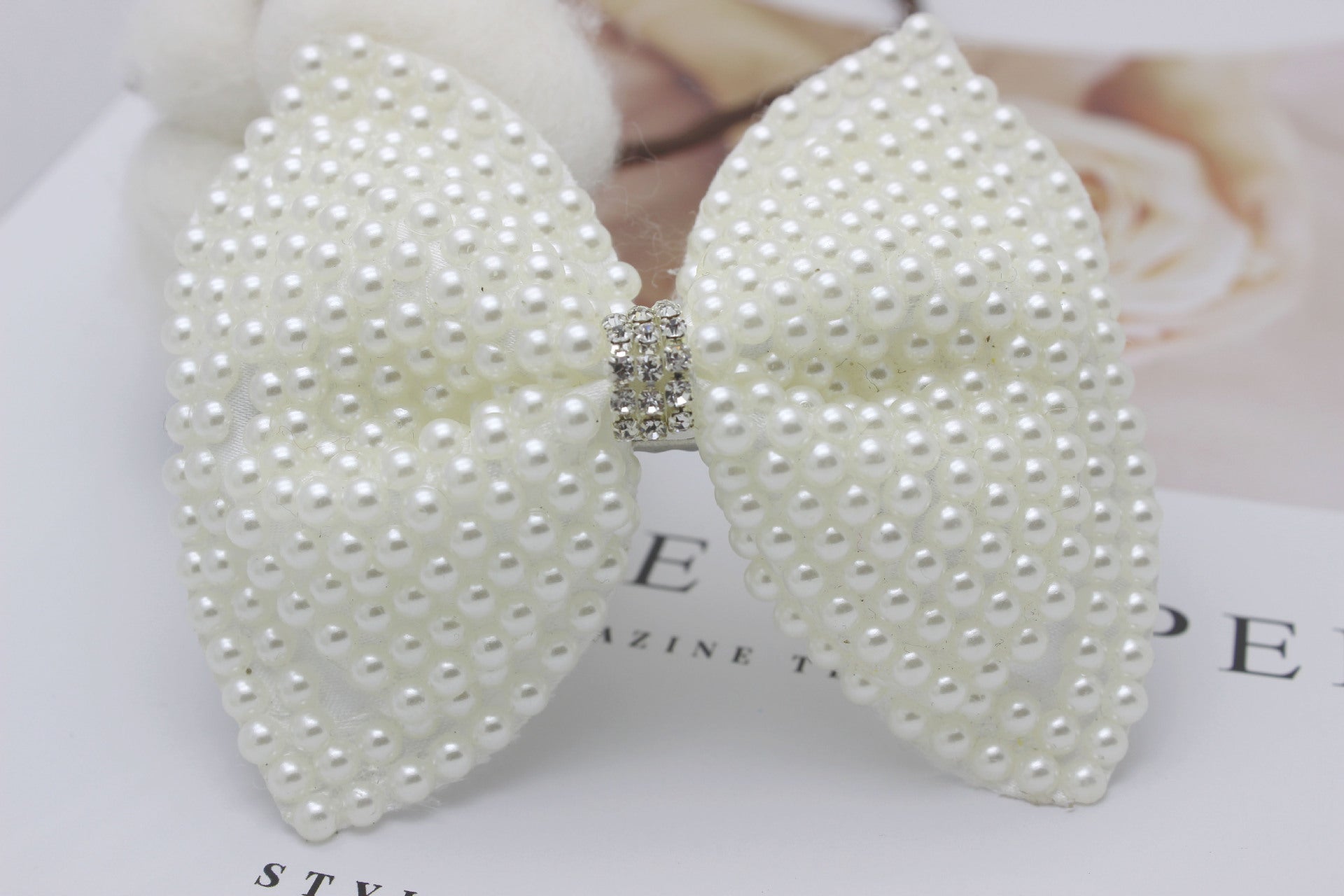 Bow Tiara Pearl Hair Clip