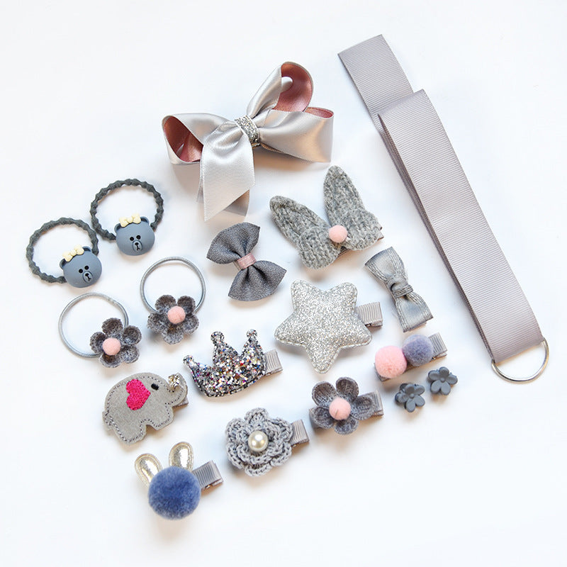 Children's Headdress Hair Clip Set Fabric Baby Hair Rope Side Clip
