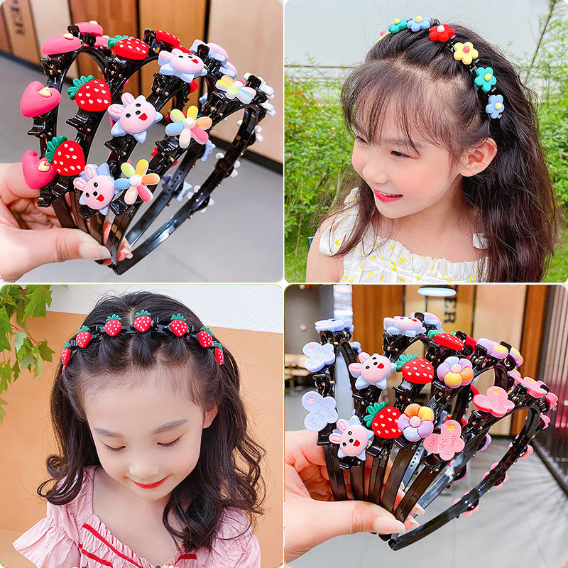 Summer Children's Hairpin Headband Girl Baby Press Hairband Braided Hair Clip