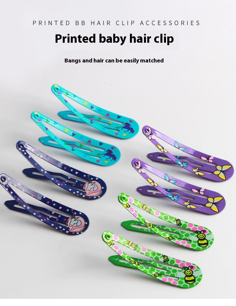 Printing Hairpin Headdress Hair Hairwear Side Clip