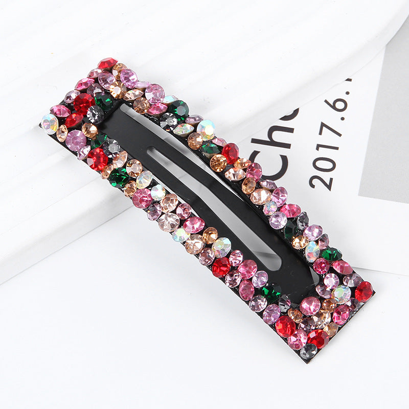 Diamond Colorful Crystals Rectangular BB Clip Break Hair Side Bang Clip