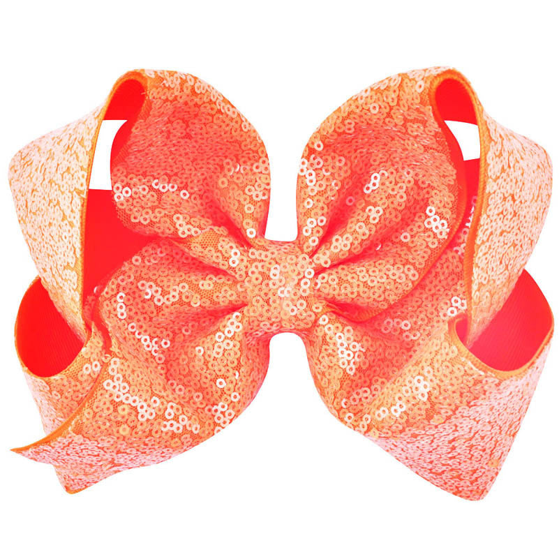Women's Solid Color Sequin Big Bow Hair Clip