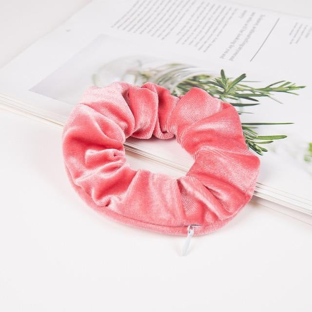 Invisible Zipper Suede Large Intestine Hair Ring