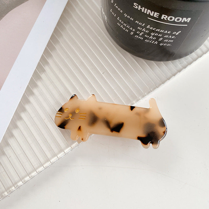Acetate Plate Cute Tricolor Cat Hair Clip