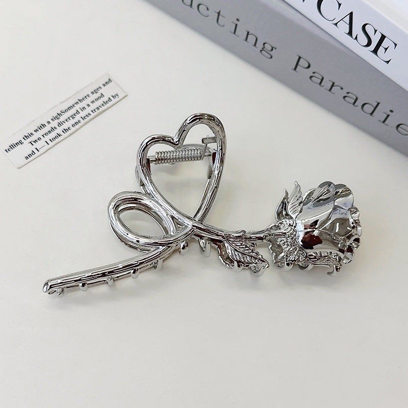 Best Metal Rose Flower Hair Clip Back Head Hair Ornaments