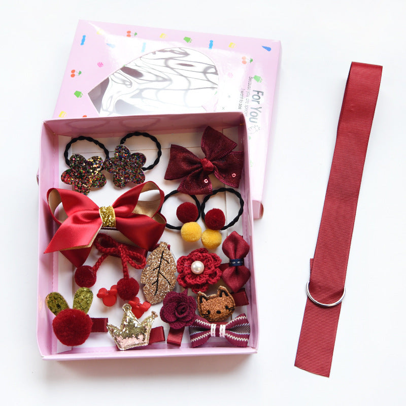 Children's Headdress Hair Clip Set Fabric Baby Hair Rope Side Clip