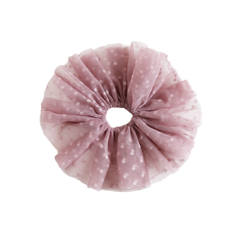 Women's Temperament Mesh Polka Dot Large Intestine Hair Ring