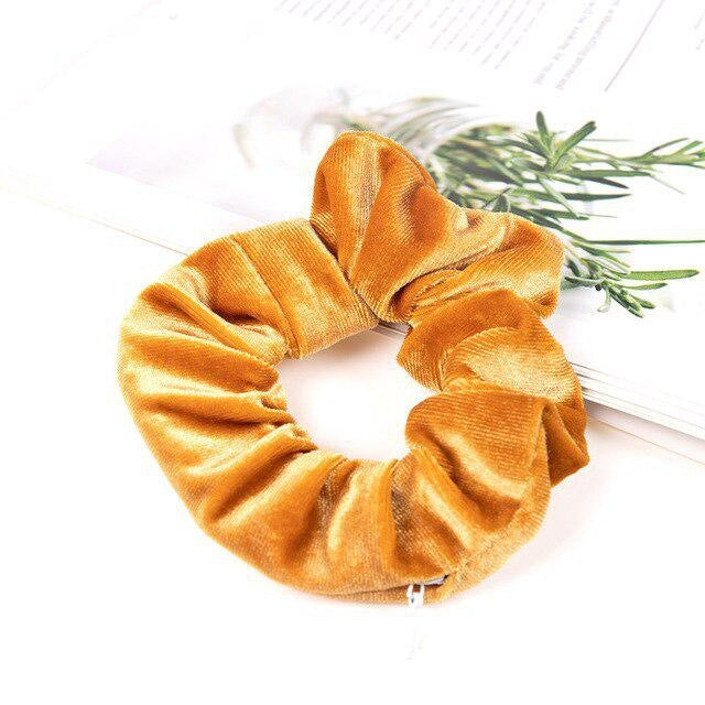 Invisible Zipper Suede Large Intestine Hair Ring