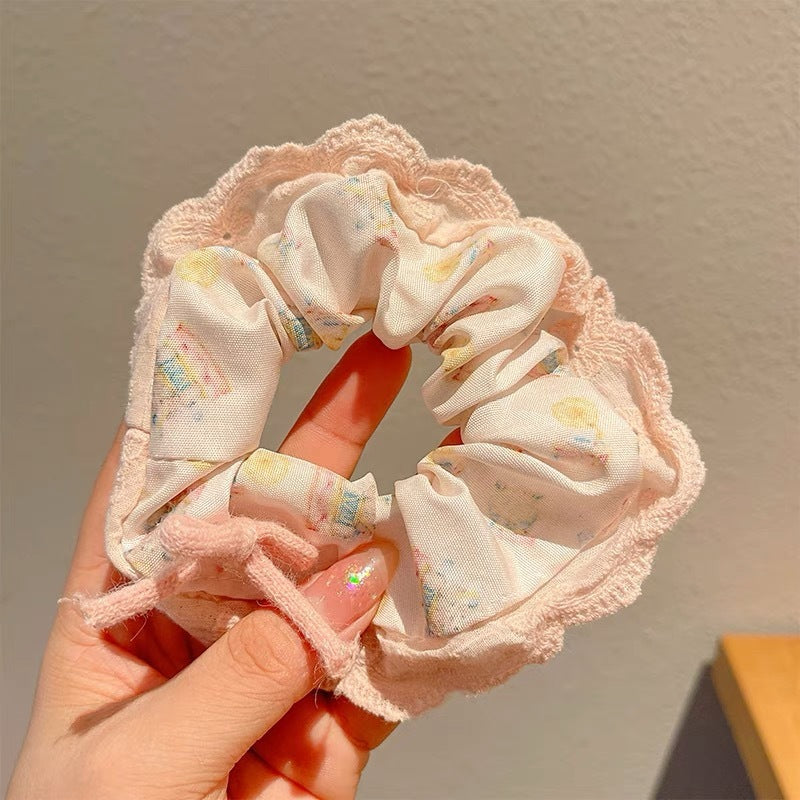 Summer Super Fairy Sweet Lace Large Intestine Hair Ring