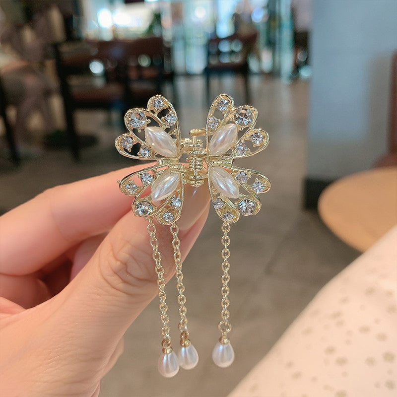 Women's Hair Clip With Diamond Angel Wings