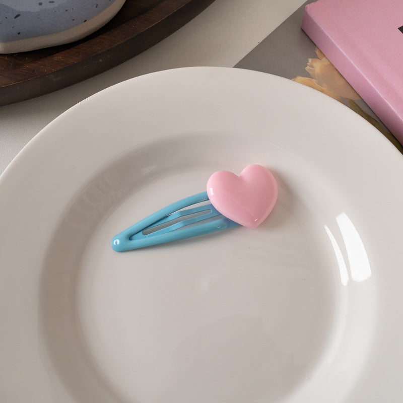 Dopamine Color-blocking Barrettes Sweet Girl Heartbreak Hair Clip