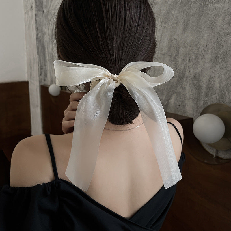 Black Veil Bowknot Spring Clip Back Head Hair Clip