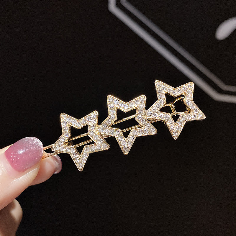 Five-pointed star rhinestone hair clip Liu Haibin clip
