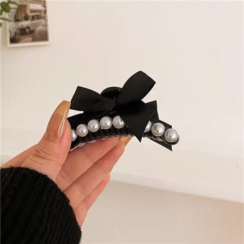 Korean Style Pearl Bow Barrettes Women's Side Bang Clip