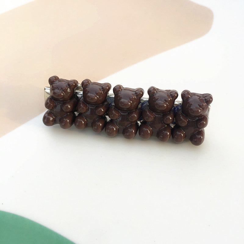 Candy Color Hair Clip Jelly Gummy Bear Hairpin Contrast Color Duckbill Clip Women