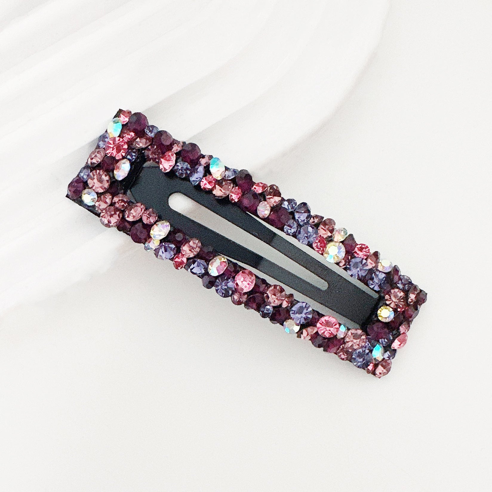 Diamond Colorful Crystals Rectangular BB Clip Break Hair Side Bang Clip