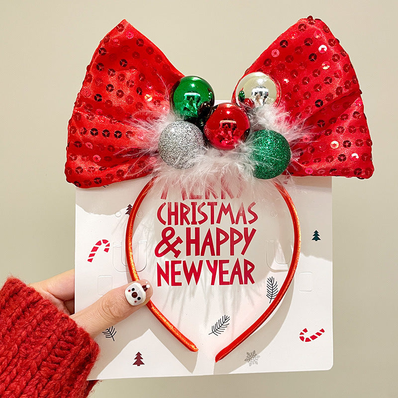 Christmas Hairband Decoration Tree Headband Bow Hair Clip